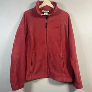 Columbia Jacket Women’s XL Red Pink Full Zip Fleece Pullover Jacket